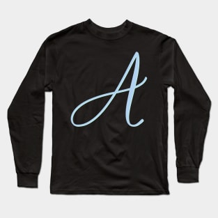 Copy of Letter A Blue Initial Long Sleeve T-Shirt